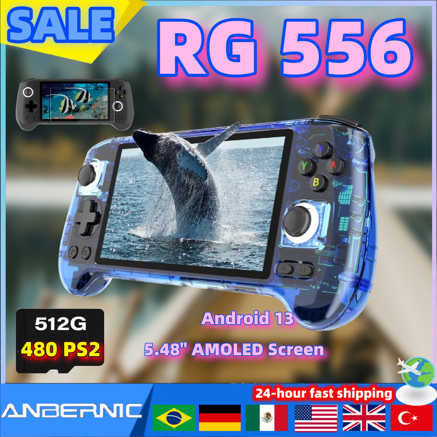 Gaming Console Handheld Android - ANBERNIC RG556 Retro Video Gaming Player