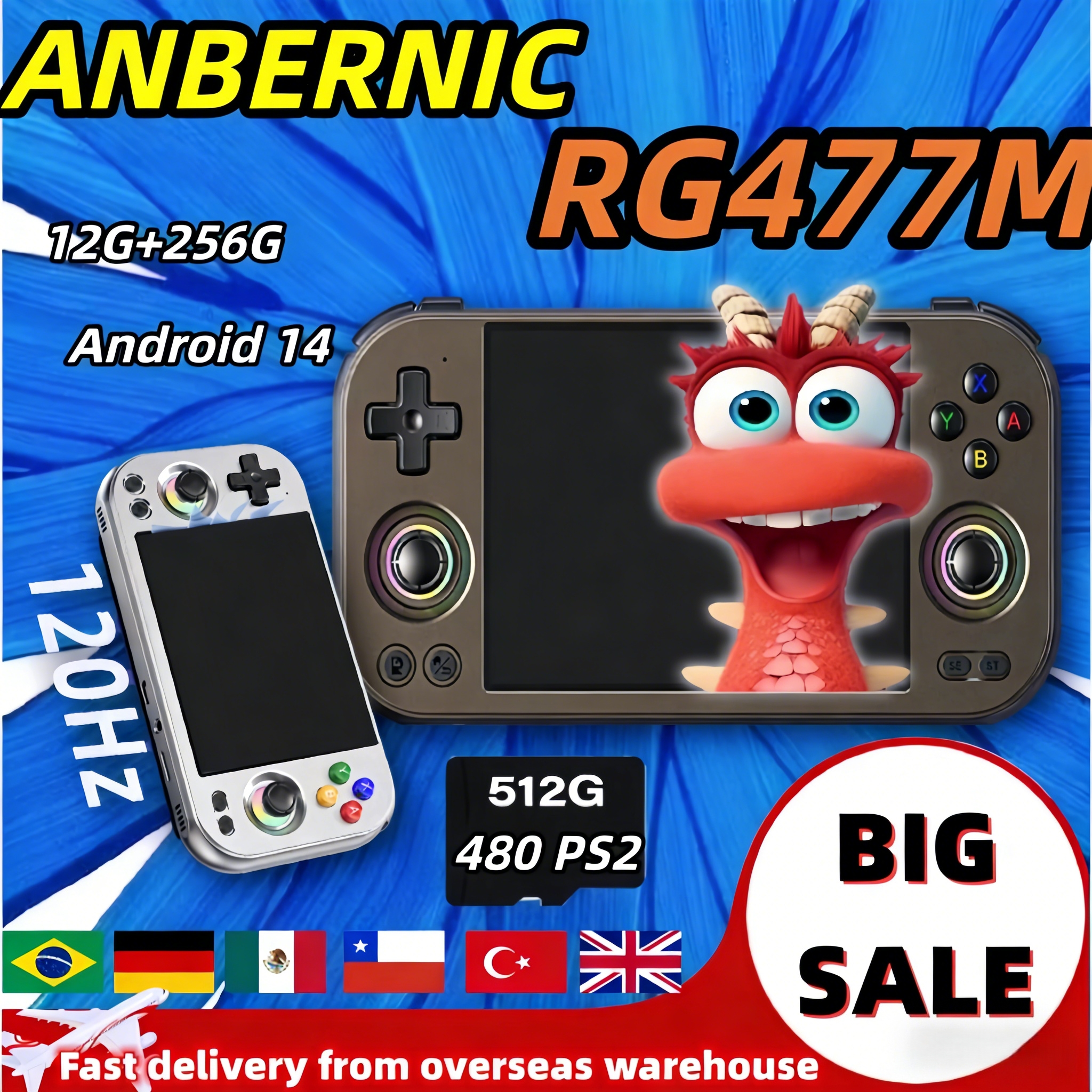 Gaming Console Handheld Android - ANBERNIC RG 477M Retro Video Game