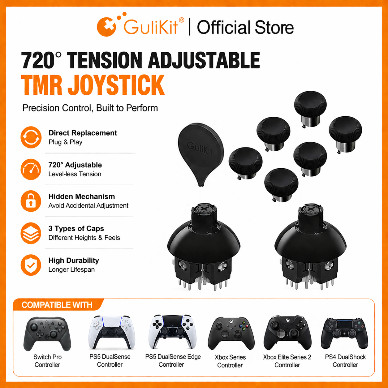 Gaming Console Gp Pro - GuliKit 720° Tension Adjustable TMR Joystick