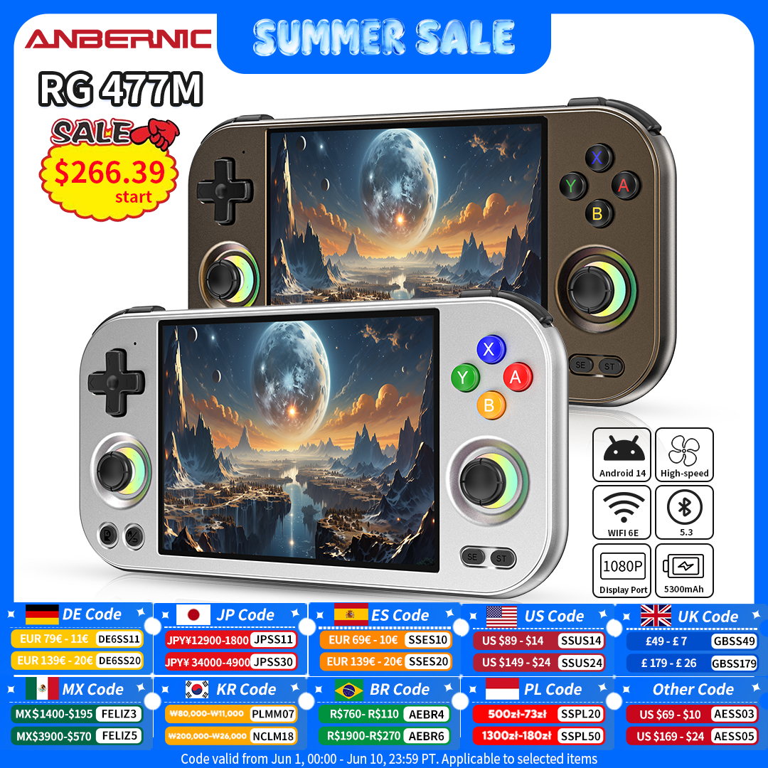 Gaming Console Handheld Android - ANBERNIC RG 477M Retro Handheld Game