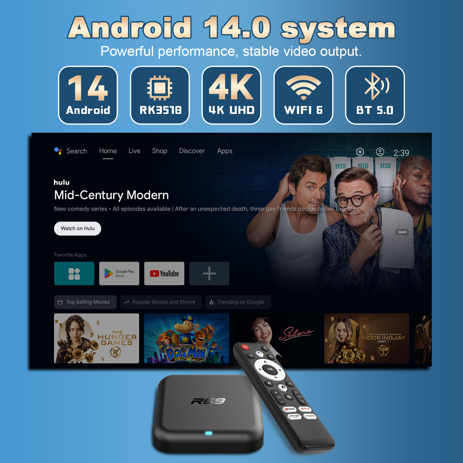 Smart TV Box Android 14.0 Goog – обзор и цена Gaming Console Youtube