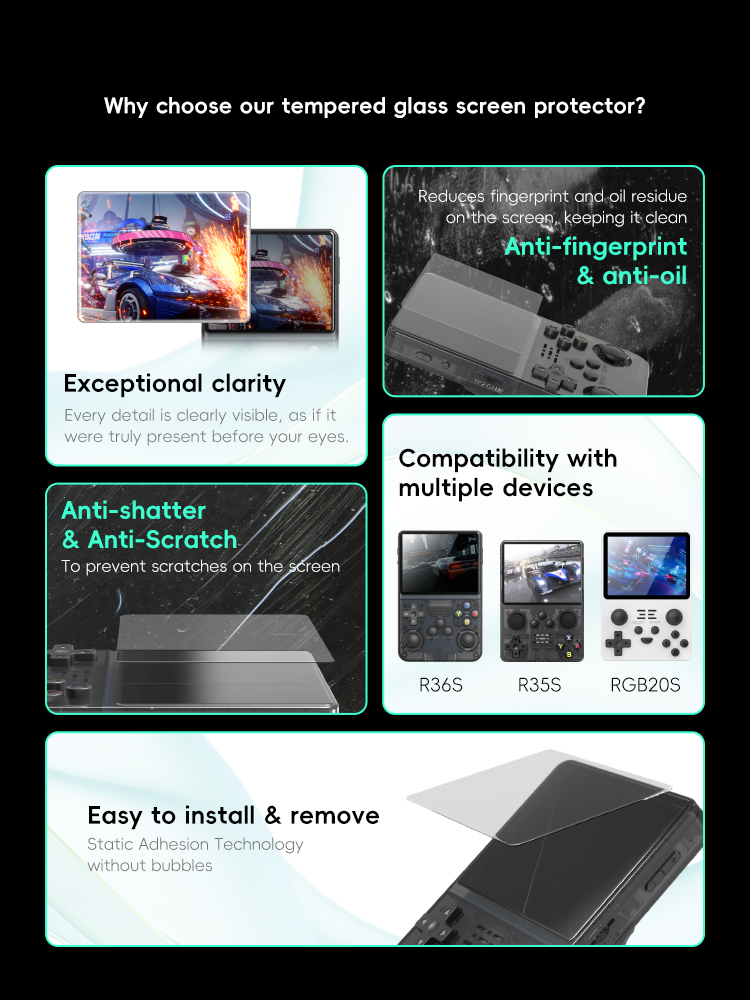 DATA FROG Tempered Glass Scree – обзор и цена Gaming Console Handheld Retro