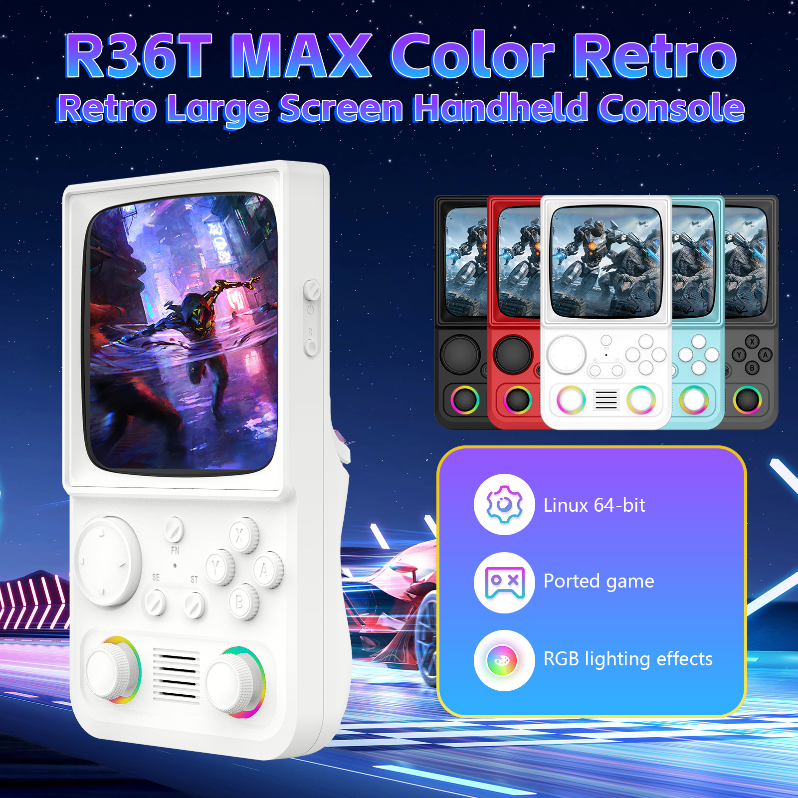 R36T MAX Retro Handheld Game C – обзор и цена Gaming Console Handheld Retro
