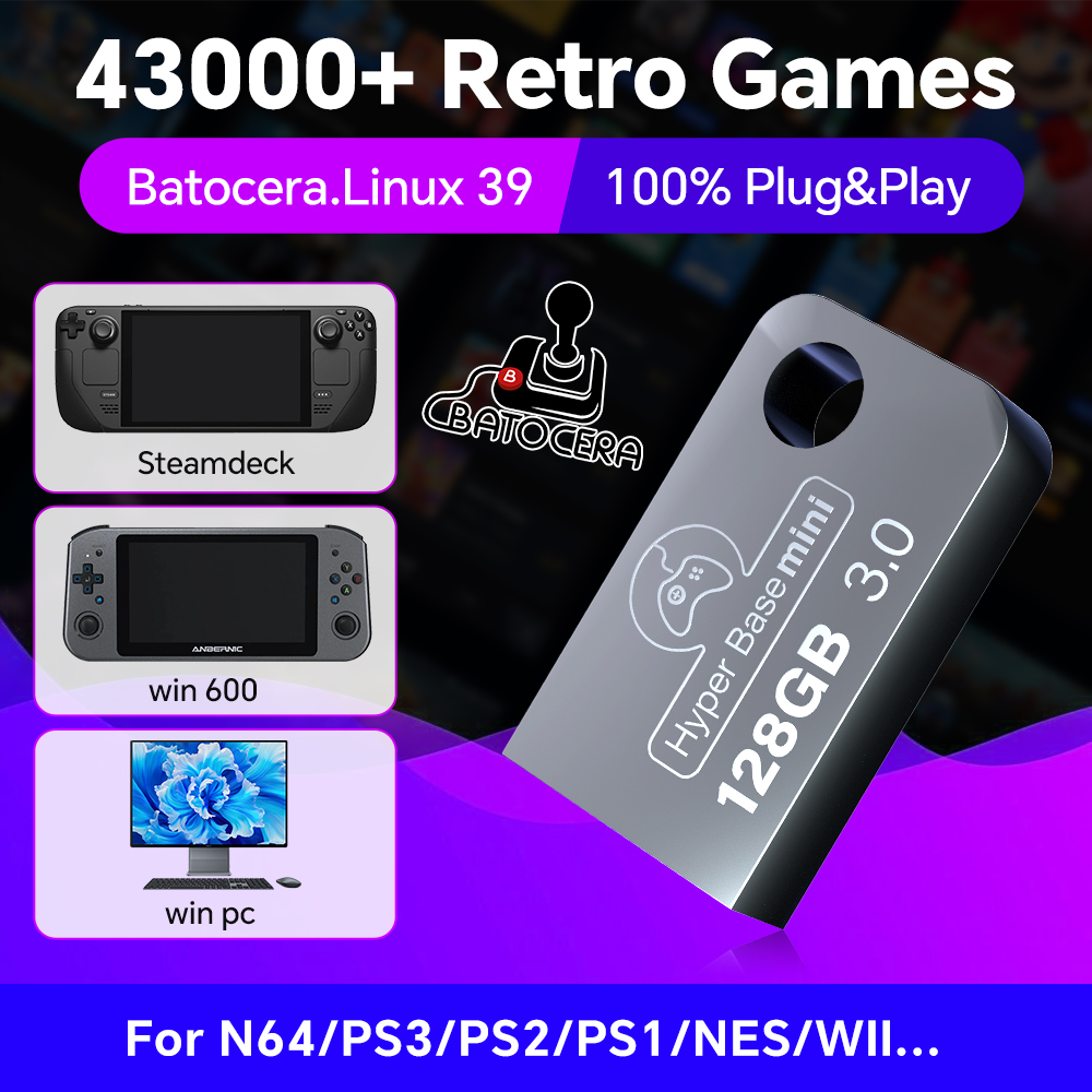 Batocera 128G USB Flash Drive  – обзор и цена Gaming Console Handheld Retro